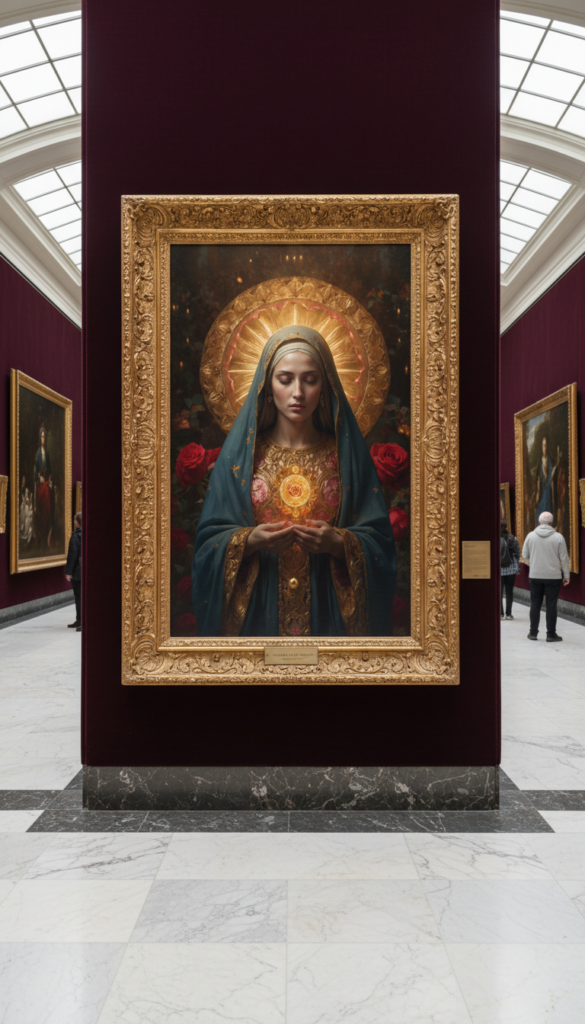Maria Mystic Rose - Louvre-Hängung